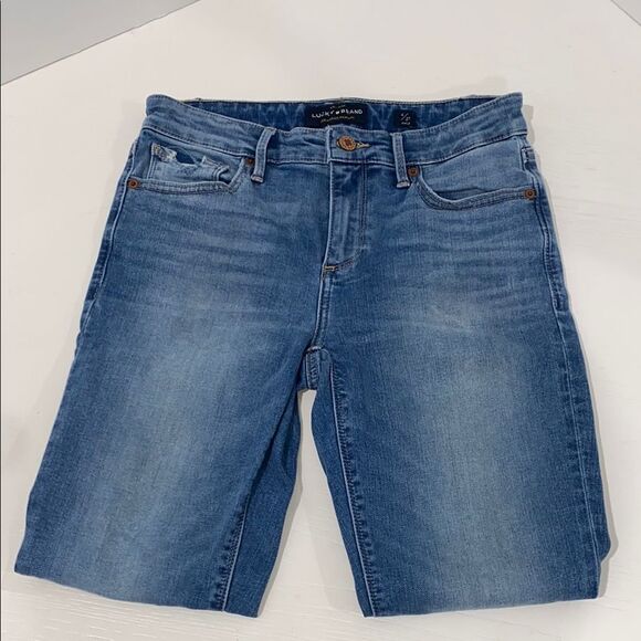 Lucky Brand Ava Skinny Strait Leg Medium Wash Size 4/27 5 Pocket Stretch - Picture 1 of 14